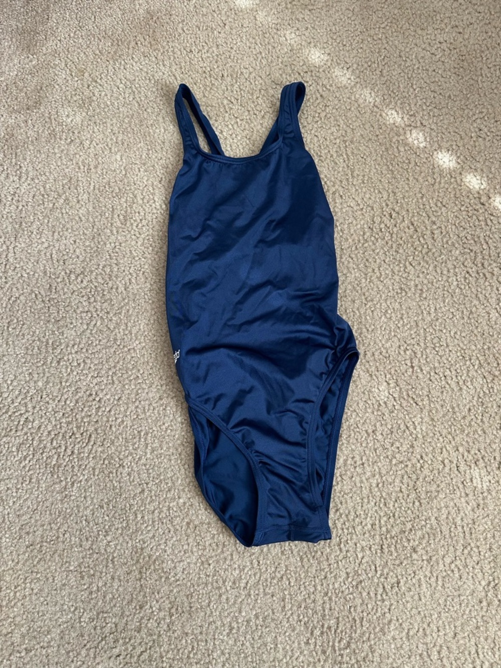 Speedo Solid Navy One-Piece Swimsuit